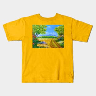 Rose Garden Acrylic Painting Kids T-Shirt